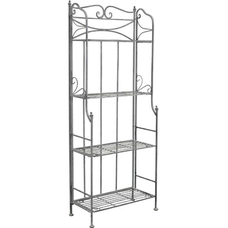SCAFFALE PORTAVASI NOELLE CON 4 PIANI IN COLORE BIANCO OSSIDATO 61 X 32X H156 CM (1/5)