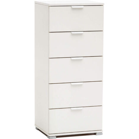 MOBILETTO CON 5 CASSETTI IN COLORE BIANCO 45 X 38 X H103 CM