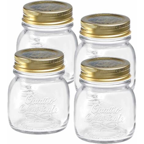 Quattro Stagioni 79210-6 Barattoli per Marmellata Con Coperchio Dorato