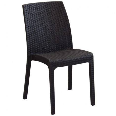 SEDIA VIRGINIA IMPILABILE IN POLY RATTAN MARRONE (1/2)
