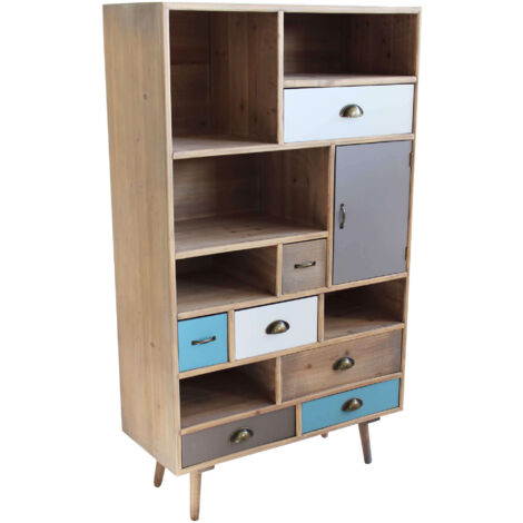 Credenza Plock 2 Ante E 2 Cassetti – Altezza 139 Cm, Finitura Rovere Artigianale