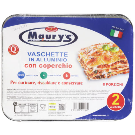 MAURY'S CONTENITORI CON COPERCHIO 8 PORZIONI IN CONFEZIONE DA 2 PEZZI (1/4)