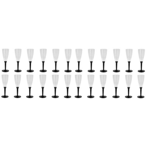 FLUTE CON BASE NERA IN CONFEZIONE DA 24 PEZZI REALIZZATI IN PLASTICA