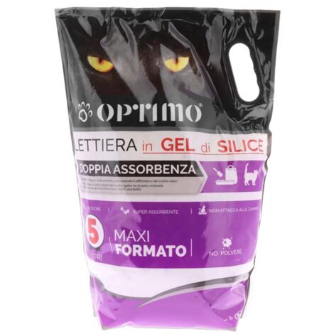 OPTIMO LETTIERA PER ANIMALI IN GEL DI SILICE CON ASSORBENZA DI 5 LT
