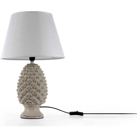 LAMPADA LUMETTO CON DESIGN A PIGNA CON BASE IN COLORE TORTORA 36 CM