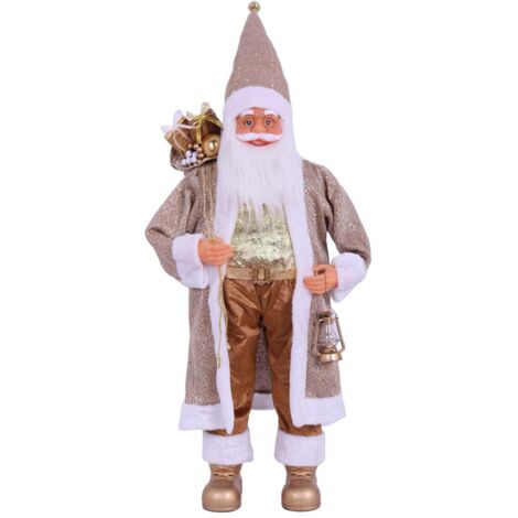 MAURY'S PUPAZZO DI BABBO NATALE CON VESTITO ORO DA 100 CM