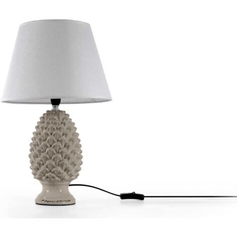 LAMPADA LUMETTO CON DESIGN A PIGNA CON BASE IN COLORE TORTORA 52 CM