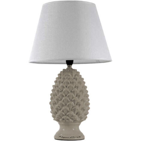 LAMPADA LUMETTO CON DESIGN A PIGNA CON BASE IN COLORE TORTORA 36 CM
