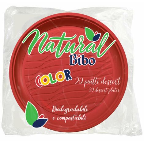 Piatti Natur Rosso 20pz BIBO - size Piatto dessert