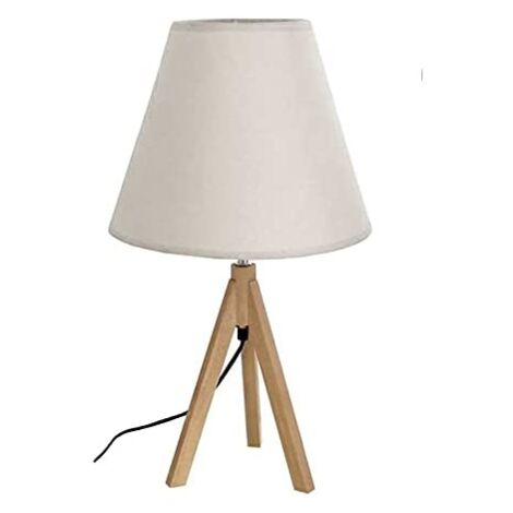 LAMPADA ORY TREPPIEDI IN COLORE BEIGE CON GAMBE IN LEGNO DA 20 X H53 CM (1/2)