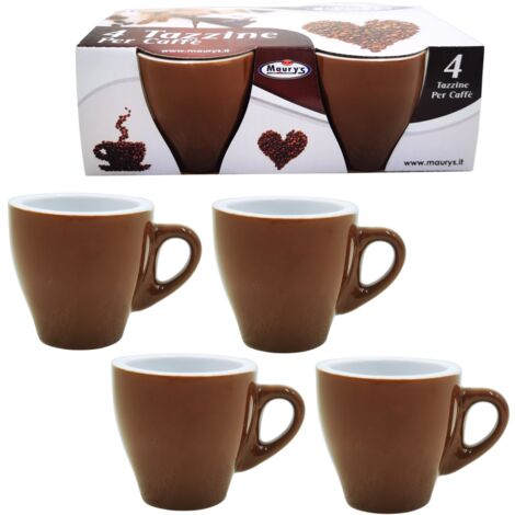 MAURY'S TAZZINE EXPRESS DA CAFFÈ IN SET DA 4 PEZZI IN COLORE MOKA