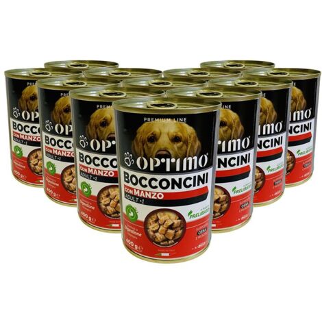 OPTIMO SET 12 BOCCONCINI PER CANE AL GUSTO MANZO DA 400 GR (1/4)