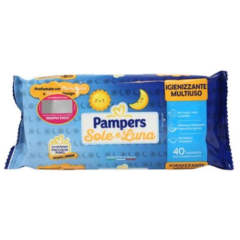 PAMPERS SALVIETTE UMIDIFICATE BAMBINI SOLE LUNA 40 PZ IN SET DA 21