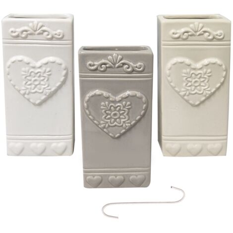 SET 3 MAURY'S HEART EVAPORATORE IN CERAMICA 7 X 3.5X H17.5 IN COLORE ASSORTITO (1/2)