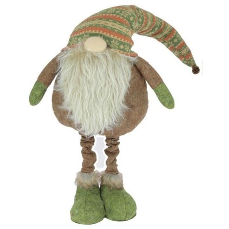 Gnomo Natalizio In Feltro XXL – 90 Cm, Gambe Telescopiche Allungabili, Decorazione Natale (Bianco/Grigio/Rosso)