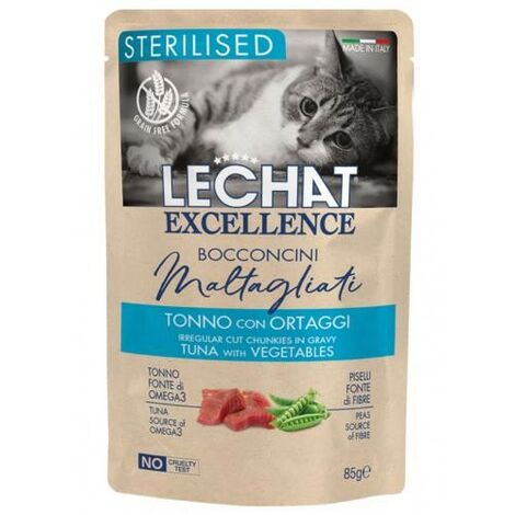 LECHAT EXCELLEN BOCCONCINI STERILISED TONNO E ORTAGGI DA 85 GR