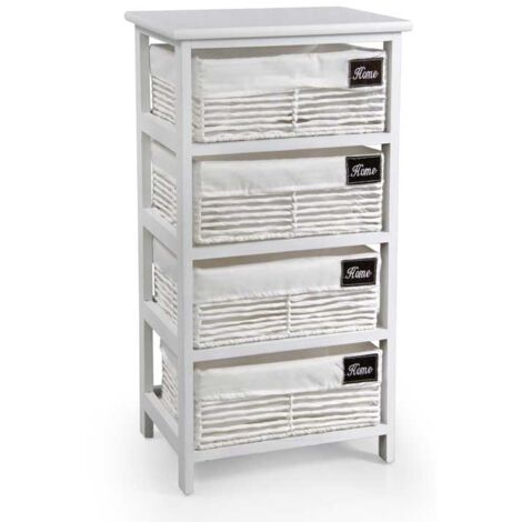 Cassettiera 4 Cassetti In Legno - 39x30x37.5 Cm, Beige - Foto 6