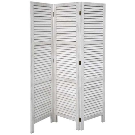 SEPARÈ IN LEGNO CON 3 PANNELLI DA 42 X 170 CM BIANCO