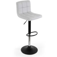 SGABELLO DA INTERNO EFFETTO SIMILPELLE CON BASE NERA 44X37X80-110CM BIANCO
