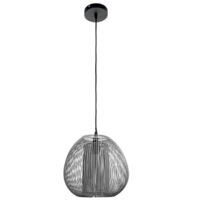 LAMPADARIO A CADUTA CON PARALUME IN VIMINI 27.5X175 CM GRIGIO