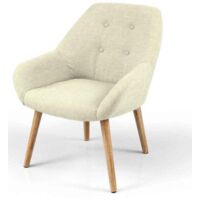 POLTRONA DA INTERNO CON SEDUTA IN TESSUTO 67X66X81 CM COLORE CREMA