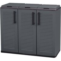 ARMADIO PATTUMIERA BASSO IN PLASTICA 3 SCOMPARTI DIMENSIONI 102X37XH 84 CM 300 LT