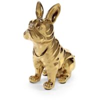 STATUA DECORATIVA BULLDOG FRANCESE 24X12X30 CM IN COLORE ORO