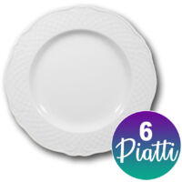6 PIATTI FRUTTA IN CERAMICA MALAGA BIANCHI 21CM