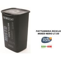Set 4 Pattumiere Begreen Per Raccolta Differenziata - 50 Litri, Colori Assortiti, 37x37x56h, Materiale Eco-sostenibile