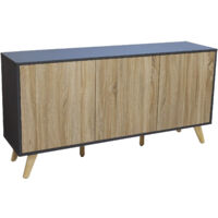 MOBILE ELTON GRIGIO E NATURALE CON 3 ANTE 150 X 39,5 X H75 CM