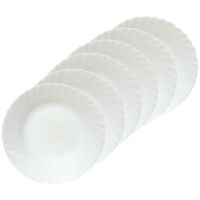 SET DA 6 PIATTI PIANI PRIMA IN VETRO TEMPERATO BIANCO 26 CM