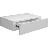 MENSOLA CON CON CASSETTO DA PARETE SISTEMA REGGIMENSOLA A SCOMPARSA COLORE BIANCO IN LEGNO MDF 40X24X10 CM