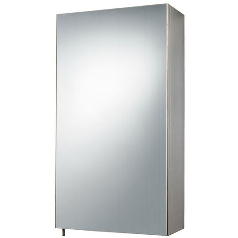 Stainless Steel Single Door Mirror Cabinet 300mm x 550mm x 140mm