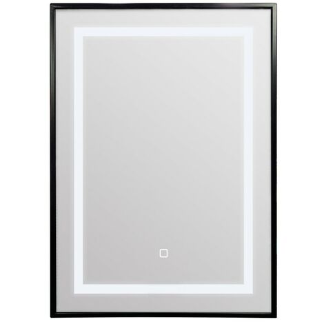 Palermo Black Frame LED Illuminated Bathroom Mirror 500mm x 700mm