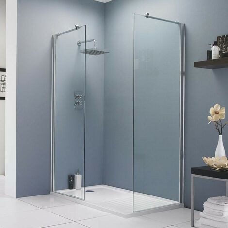 Matrix 1600mm x 800mm Walk-In Shower Enclosure (Includes Side & End Panels, Tray & Waste)