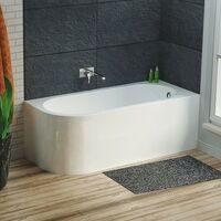 Larne 1700mm x 725mm Corner Bath, Panel, Leg Set - Right Hand