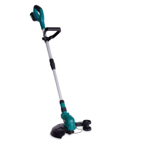 VONROC Desbrozadora 20V - VPower 20V - Incluye batería de 2.0Ah y cargador - 250mm - Bobina de cable doble (2x4m) - Mango telescópico