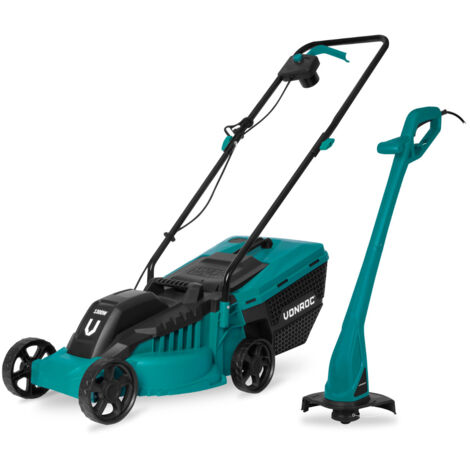 VONROC Cortacésped 1300W 32cm de ancho de corte - Cortabordes 300W Ø230mm de diámetro de corte