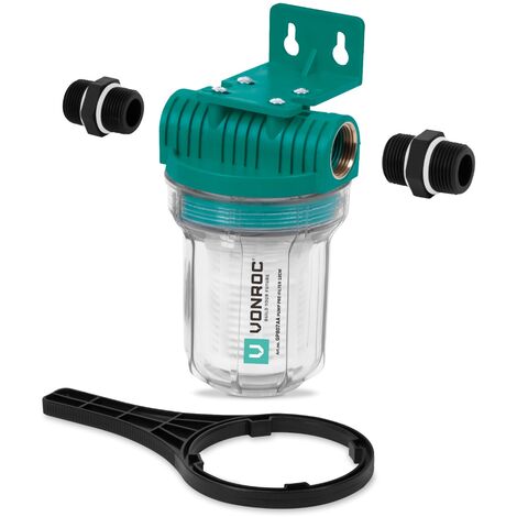 VONROC Prefiltro para bombas y bombas hidrofóricas - 12cm - Max. 4000l/h - Filtro secundario universal