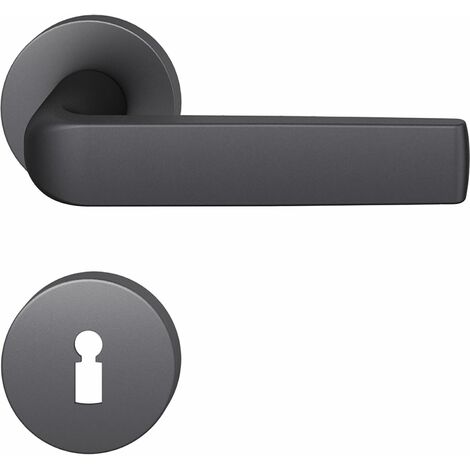 FSB Drückergarnitur 121267 ASL - Türgriffe mit Rosetten BB, Alu schwarz matt (1/5)
