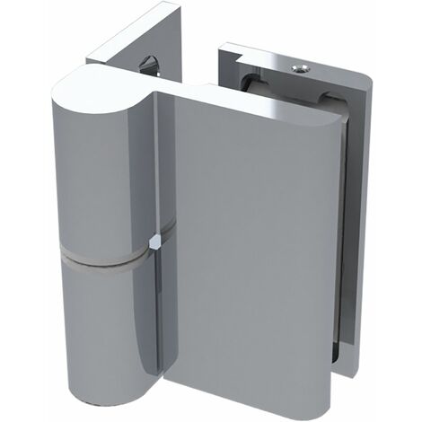 Duschwand Scharnier 8410N HS 90° Glas-Wand, links, Zamak verchromt poliert (1/4)