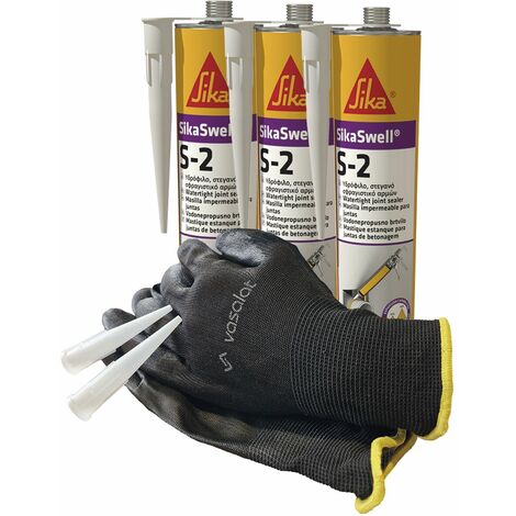 Sika Swell S-2 Dichtmasse wasserdicht, 3x 300ml Oxydrot mit 5 Düsenspitzen (1/5)