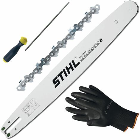 Kettensäge Zubehör - Sägekette 35cm Picco Micro 3 Ersatzkette + Schwert 35cm + Feilenheft mit Feile 3,2mm (1/5)