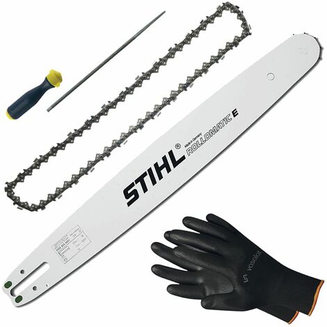 Kettensäge Zubehör - Sägekette 40cm Picco Super 3 Ersatzkette + Schwert 40cm + Feilenheft mit Feile 4mm
