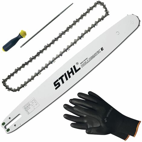 Kettensäge Zubehör - Sägekette 40cm Rapid Micro Ersatzkette + Schwert 40cm + Feilenheft mit Feile 5,2mm