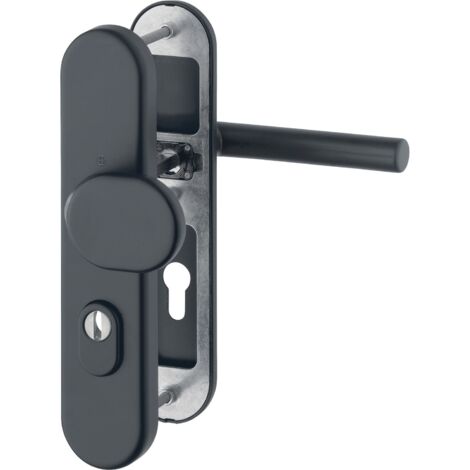 Sicherheits-Wechselgarnitur AMSTERDAM, PZ88, für Türstärke 42-52 mm, Kernziehschutz, RC3, schwarz matt ÖNORM