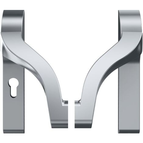 Eco Fluchttürbeschlag Drückergarnitur PZ92, 30° Drehwinkel - Fluchttür / Paniktür EN1125 für Gangflügel passend zum Stangengriff EPN 900 IV, Aluminium silber beschichtet