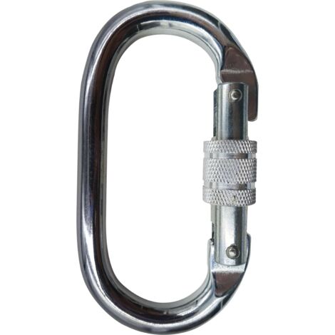 Teufelberger Karabinerhaken mit Drehgelenk, Schraubkarabiner 18mm Öffnungsweite, Stahl silber (1/2)