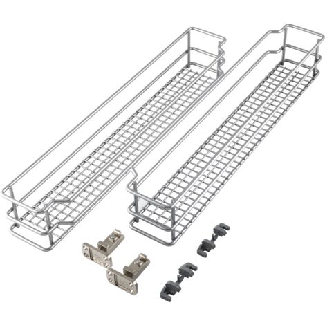 Vauth-Sagel VS SUB Side Drahtkorb Saphir 90° - Set für Küchenunterschränke mit KB 150mm - Korb aus feinmaschigem Drahtgitter, Stahl pulverbeschichtet silberfärbig