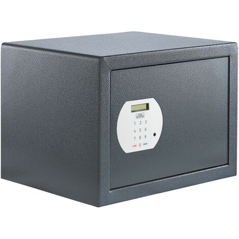 Burgwächter Tresor für Zuhause - Hoteltresor Pure Safe PS130 E KA 4 - Mini Tresor mit Fachboden für Wand und Bodenbefestigung, Stahl anthrazit